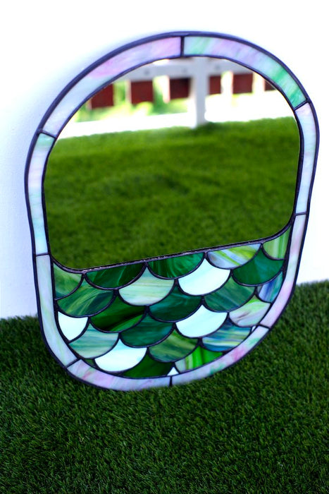 Scale mirror in green - wall decoration