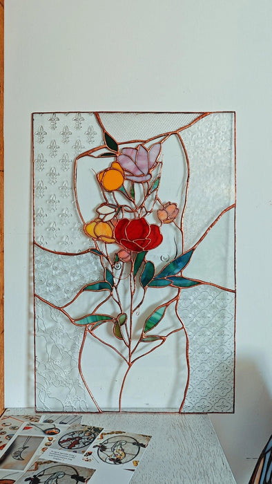 Self-LOVE női torzó virágokkal - exkluzív falidísz