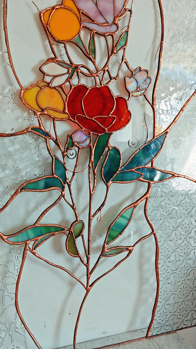 Self-LOVE női torzó virágokkal - exkluzív falidísz