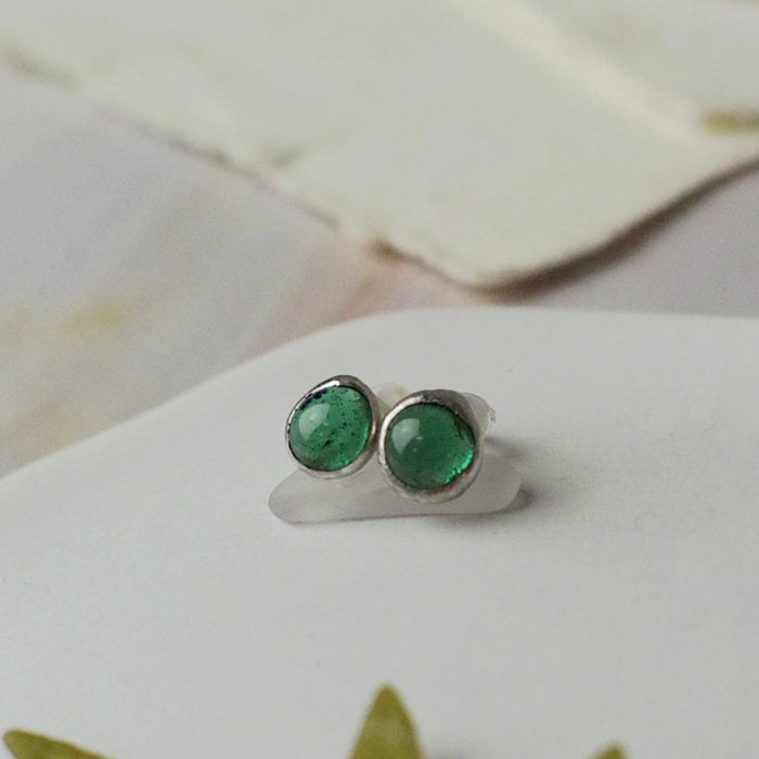 Pink üveg fülbevaló - MINI