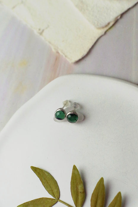 Pink üveg fülbevaló - MINI