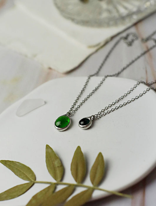 Kis zöld SEA glass nyakláncok - MINI