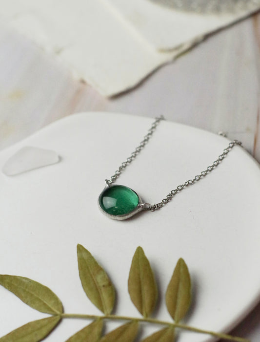 Türkiz Sea glass MINI nyaklánc
