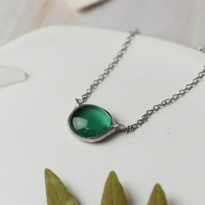 Türkiz Sea glass MINI nyaklánc