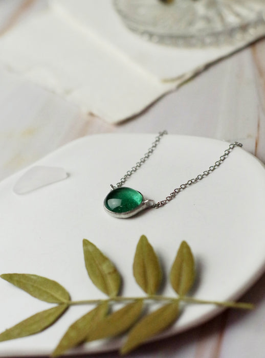 Türkiz Sea glass MINI nyaklánc