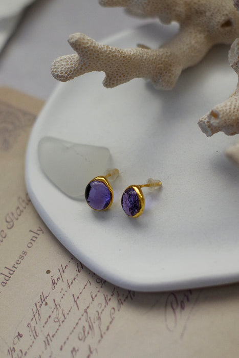 Színváltós Üveg fülbevaló - goldie