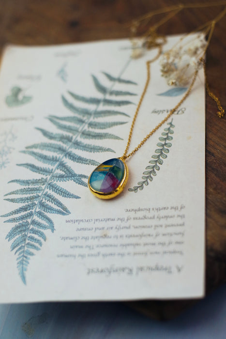 Szivárvány nyaklánc - goldie, fusing