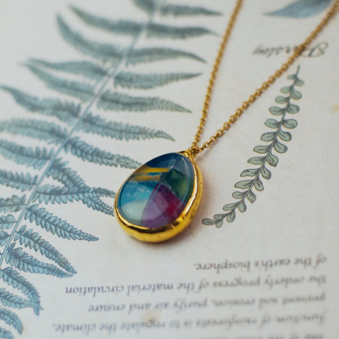 Szivárvány nyaklánc - goldie, fusing