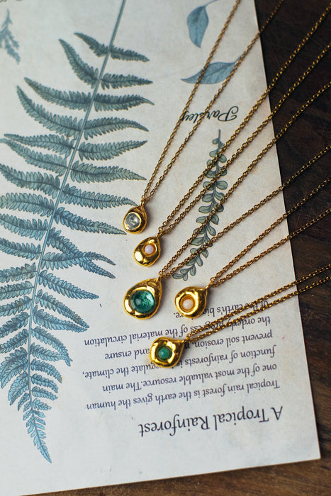 Rusztikus kis üveg nyakláncok -goldie