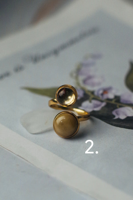 Gyűrű színes üveg gyöngyökkel- fusing