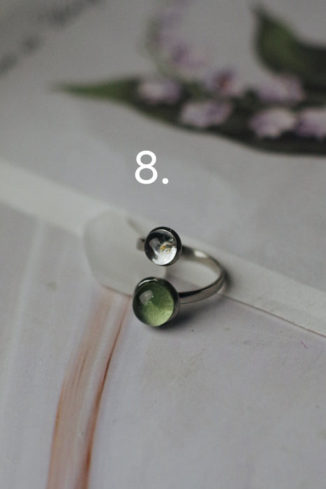 Gyűrű színes üveg gyöngyökkel- fusing