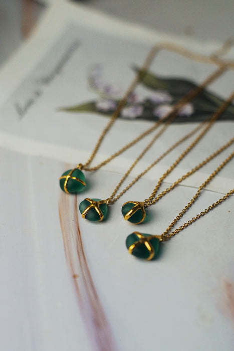 Sea glass türkiz nyakláncok - goldie