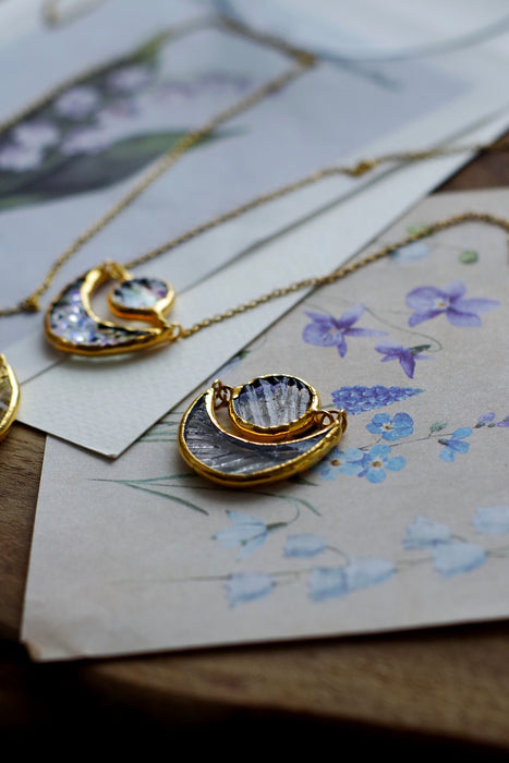 Kombinált Hold-Nap irizált medál - Goldie