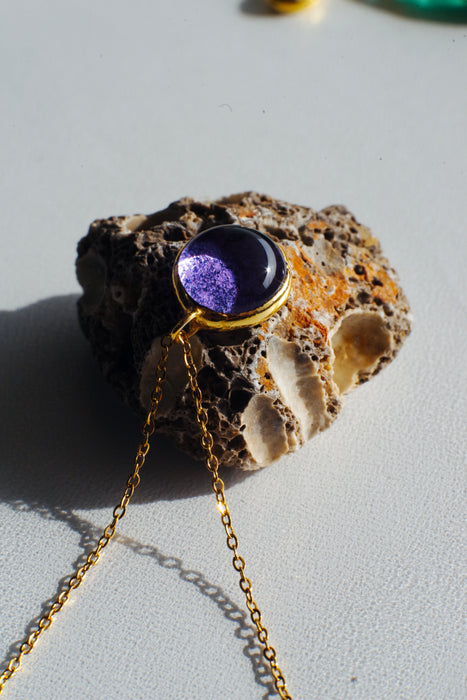 Színváltós üveg nyaklánc - goldie