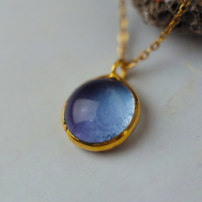 Színváltós üveg nyaklánc - goldie