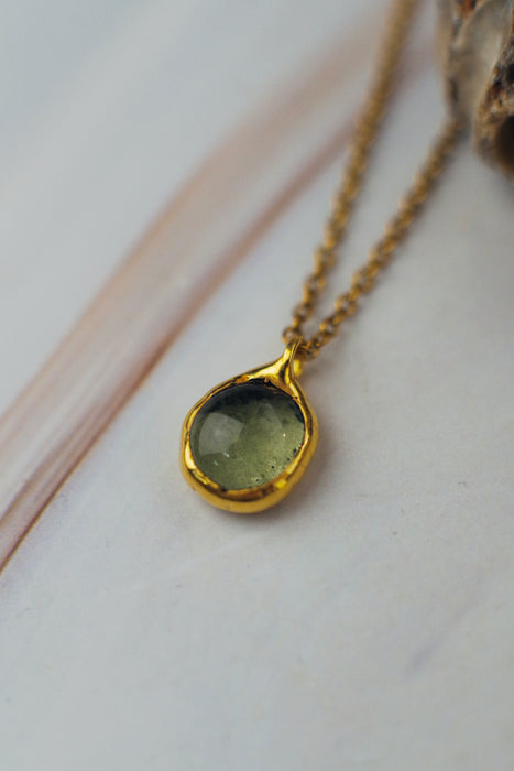 Kék, zöld üveg medál - goldie