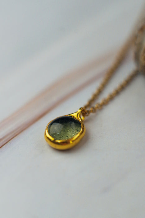 Kék, zöld üveg medál - goldie