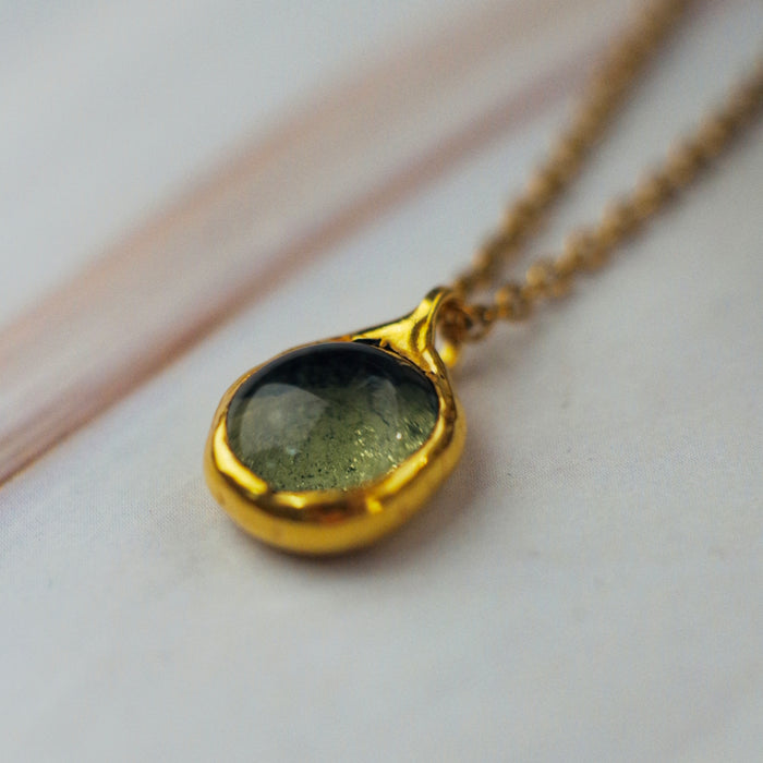 Kék, zöld üveg medál - goldie