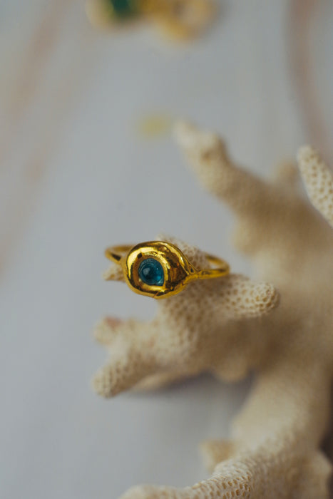 Rusztikus üveg gyűrűk - goldie