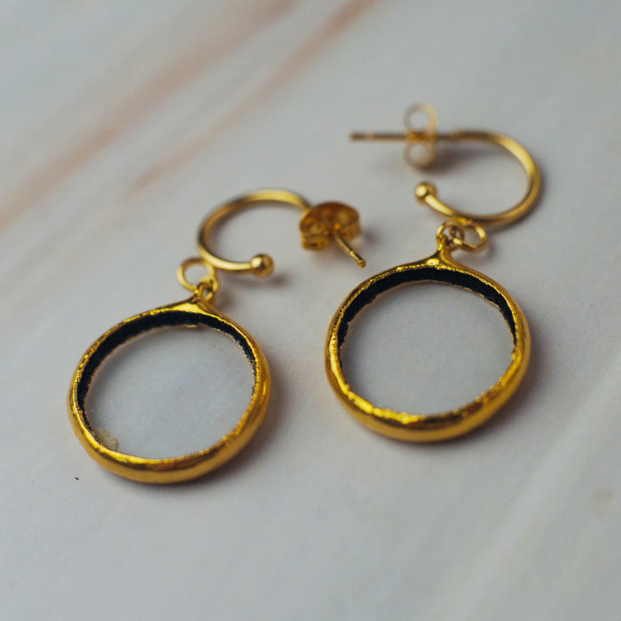 Irizált Hold üveg fülbevaló - goldie