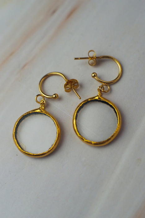 Irizált Hold üveg fülbevaló - goldie