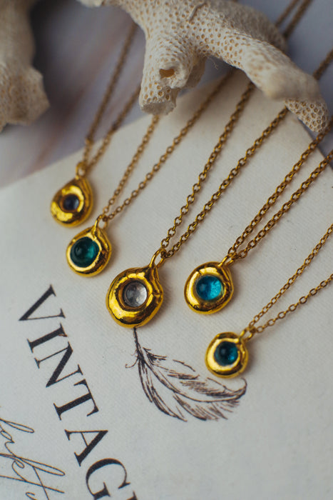 Rusztikus üveg nyakláncok - goldie