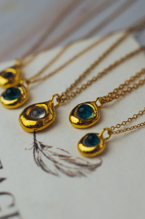 Rusztikus üveg nyakláncok - goldie