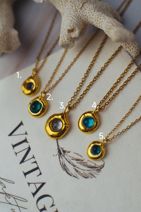 Rusztikus üveg nyakláncok - goldie