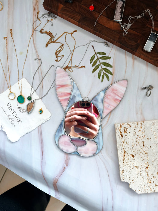 Kis nyuszi tükör - falidísz