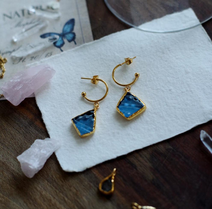 Blue Cathedral Goldie Earrings