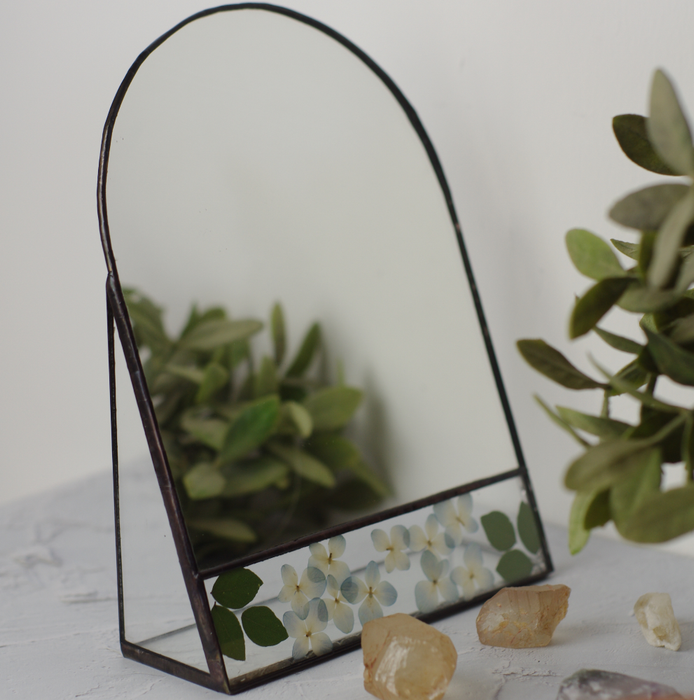 Asztali tükör hortneziával, dekor - új termék