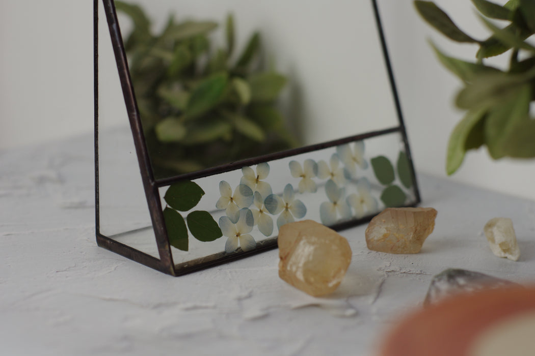 Table mirror with hydrangea, decor - new product