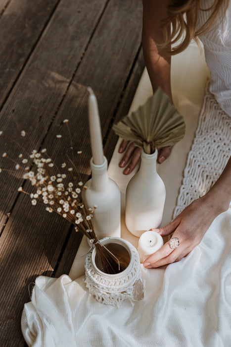 Absztrakt 3D üveg gyűrű - esküvői clean